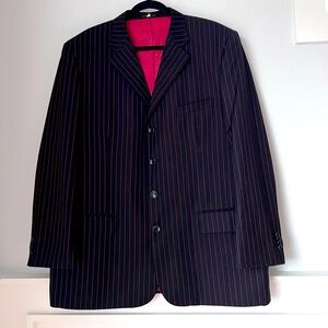 Jean Paul exclusive Milan Italy black red striped blazer size 46R
